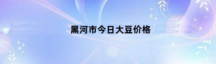 黑河市今日大豆价格