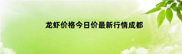 龙虾价格今日价最新行情成都