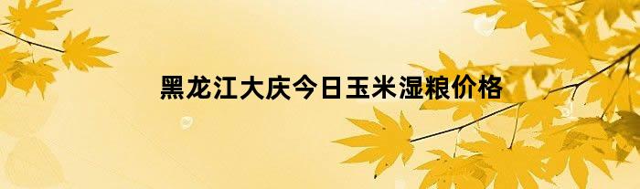 黑龙江大庆今日玉米湿粮价格