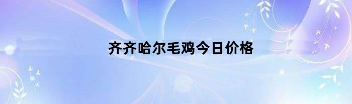 齐齐哈尔毛鸡今日价格