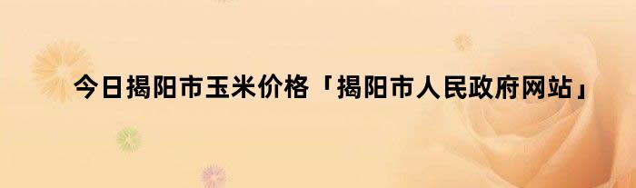 今日揭阳市玉米价格「揭阳市人民政府网站」