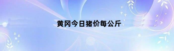 黄冈今日猪价每公斤