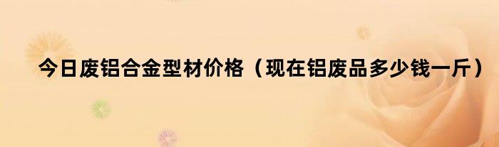 今日废铝合金型材价格（现在铝废品多少钱一斤）