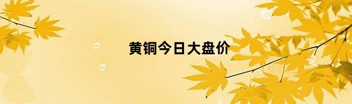 黄铜今日大盘价