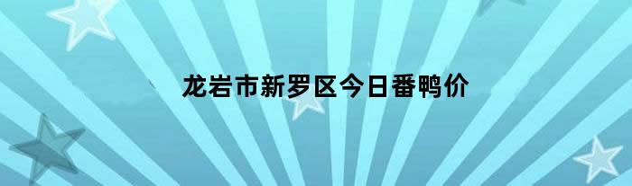 龙岩市新罗区今日番鸭价