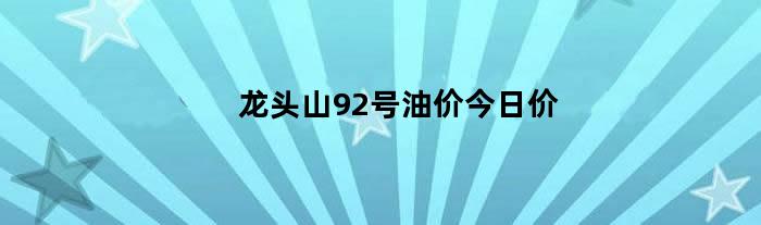 龙头山92号油价今日价