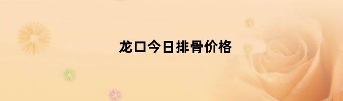 龙口今日排骨价格