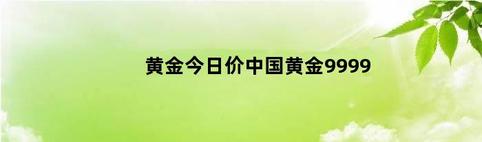 黄金今日价中国黄金9999