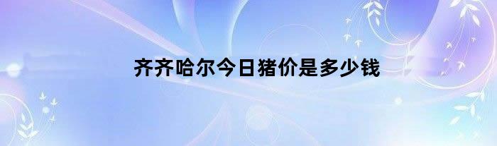 齐齐哈尔今日猪价是多少钱