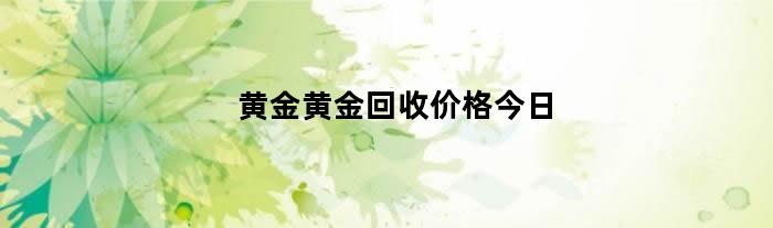 黄金黄金回收价格今日