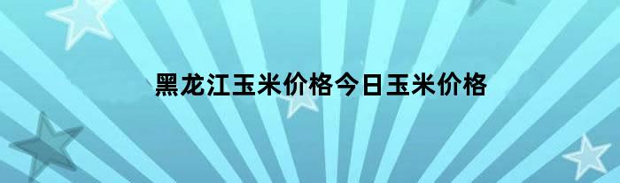 黑龙江玉米价格今日玉米价格