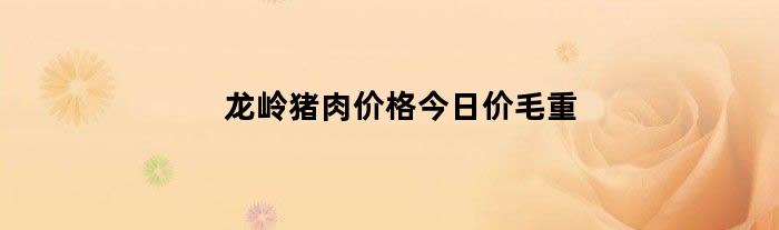 龙岭猪肉价格今日价毛重