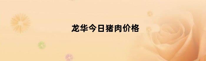 龙华今日猪肉价格