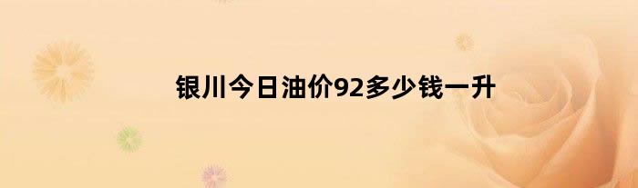 银川今日油价92多少钱一升（银川最新油价92）