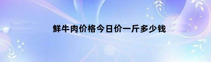 鲜牛肉价格今日价一斤多少钱