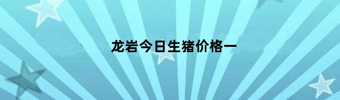 龙岩今日生猪价格一（龙岩今日生猪价格一吨）