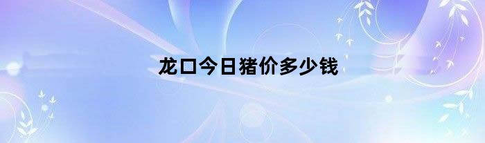 龙口今日猪价多少钱