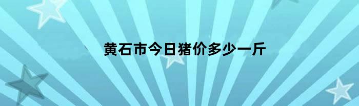 黄石市今日猪价多少一斤